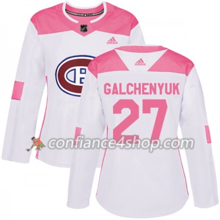 Adidas Maillot de Hockey Montreal Canadiens Alex Galchenyuk 27 2017-2018 Blanc Rose Fashion Authentic - Femme